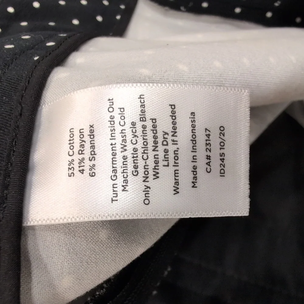Talbots Chatham Ankle Pants Black White Polka Dot Size 14P - Picture 4 of 5
